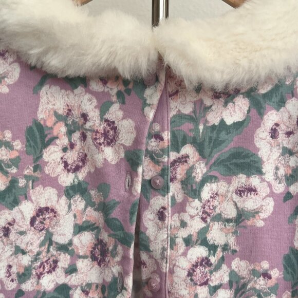 Janie and Jack purple floral dress with faux fur collar EUC like-new - Picture 6 of 9